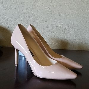 Nine West Nude Patent Ezra Pointed Toe Heels